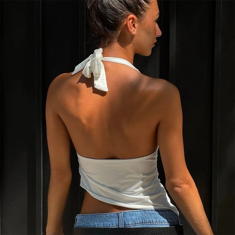 Crop Top Y2K Elegant V neck