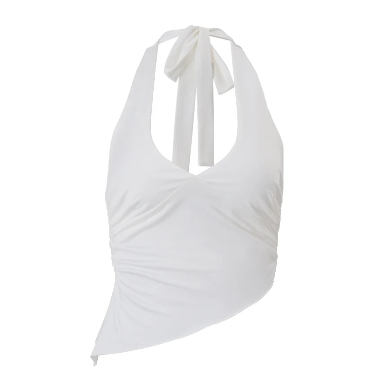 Crop Top Y2K Elegant V neck